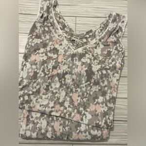 Anne Klein Women's Abstract Gray and Pink Pajama Set